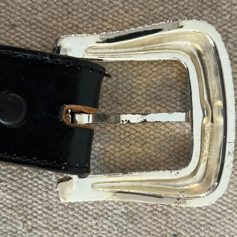 Nocona Men's Black Western Farm-House Rodeo Concho Detail Leather Belt Sz 38